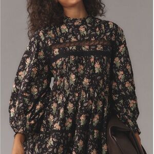 Anthropologie Pilcro Womens XL Long Sleeve Floral Mock Neck
Swing Mini Dress